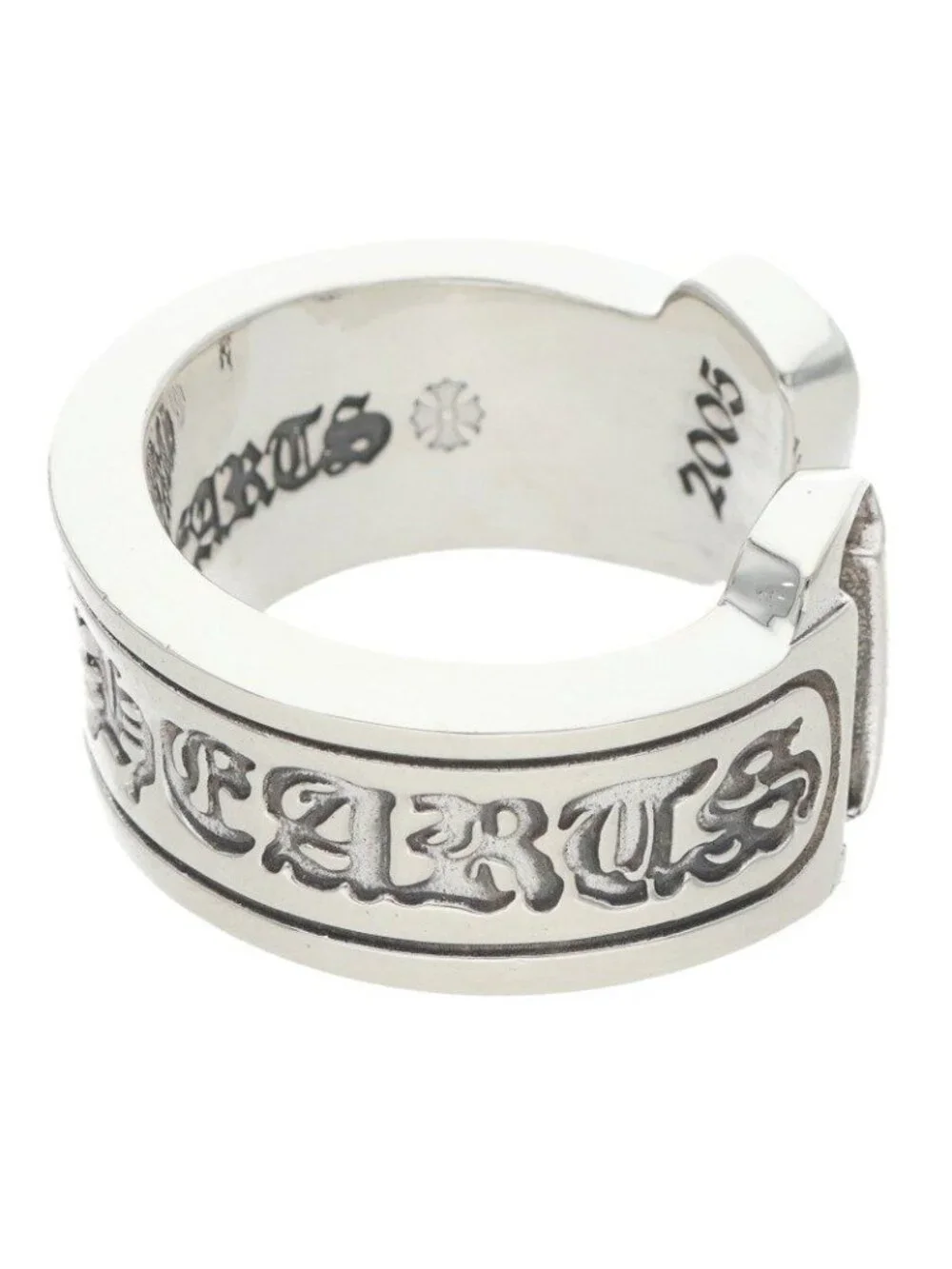 Chrome Hearts LG Scroll Label Large Silver Ring